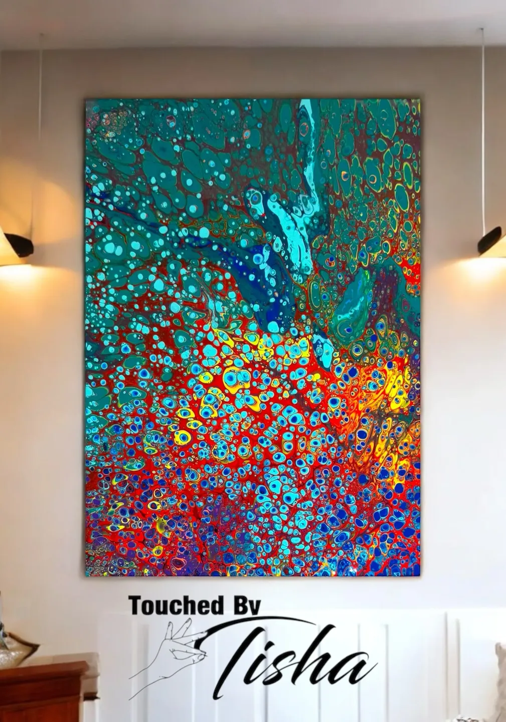 rs=w_1440,h_1440 A painting of an abstract scene with the words touched by